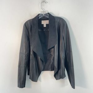 Bar III Black Faux Leather Jacket